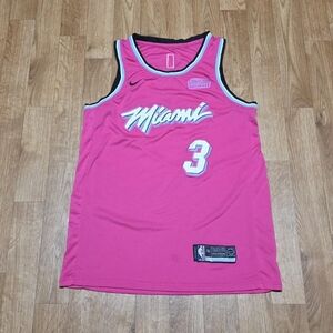 Nike NBA Miami Heat Dwayne Wade Swingman Sunset Vice City Pink Jersey Size 50